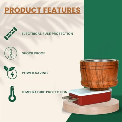 3-in-1 Electric Camphor Burner Kit with Camphor Tablets & Premium Herbal Blend for Relaxation, Meditation & Home Fragrance