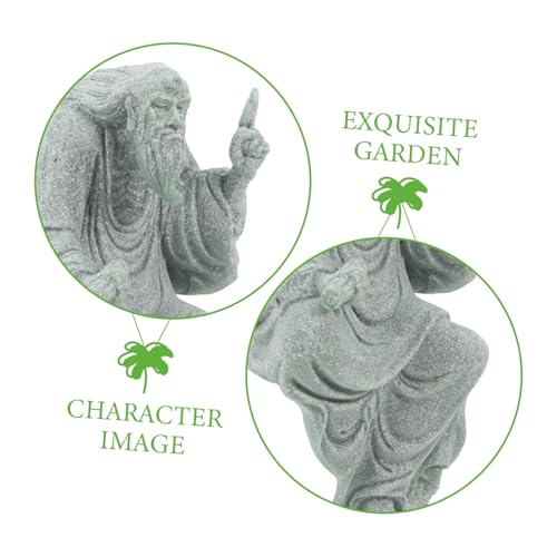 TOYANDONA Decorative Buddha Figurine for Zen Gardens Sandstone Monk Statue for Fish Tanks Bonsai Landscape Ornament Tranquil Outdoor Decor Sandstone Craft