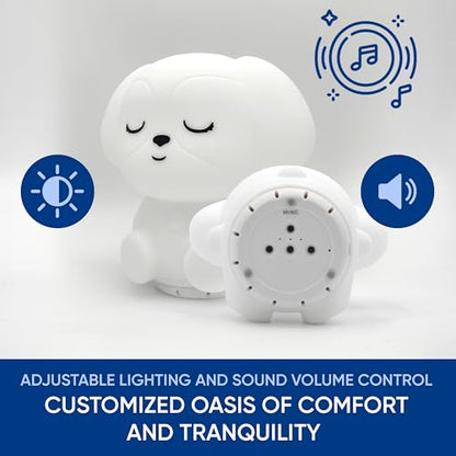 Mindfulness 'Breathing Puppy' | 4-7-8 Guided Visual Meditation Breathing Light | 3 in 1 Device with Night Light & Noise Machine for ADHD Anxiety Stress Relief Sleep - Gift for Kids Adult Women Men