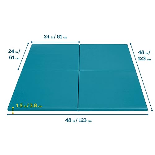 ECR4Kids SoftZone Play Patch Activity Mat Squares, Modular Playmat, Turquoise, 4-Pack - color: Turquoise
