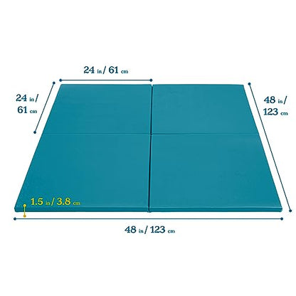 ECR4Kids SoftZone Play Patch Activity Mat Squares, Modular Playmat, Turquoise, 4-Pack - color: Turquoise