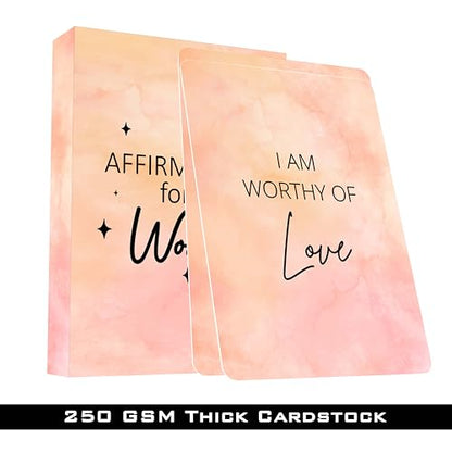 Affirmations for a Women – Uplifting Motivation Cards for Confidence, Self-Worth & Inner Strength, Mindful Self Care Deck & Thoughtful Birthday Gift-52 Inspirational Affirmation Cards for Women.