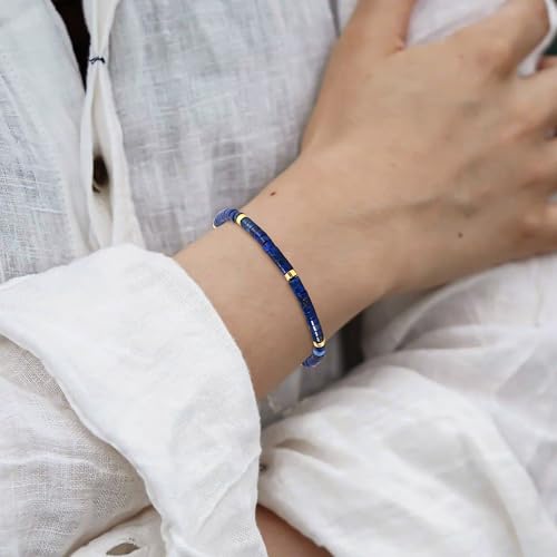 VIBILIA Get Well Gifts for Women, Inspirational Gifts Natural Stone Healing Bracelet, Thinking of You Encouragement Strength Bracelets for Women on Birthday Valentine's Day Easter Mother's Day - color: G. Lazurite
