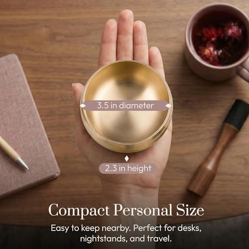 Tibetan Singing Bowl Set – Easy to Play & Beginner Friendly Meditation Bowl with Cushion & Mallet | Stress Relief & Mindfulness | Gift-Ready