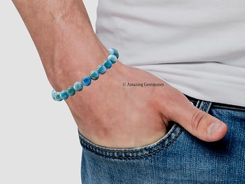 Amazing Gemstone Crystal Bracelet for Women Men's Gifts - Protection Healing Crystal Bracelet - 8mm Gemstone Beaded Stretchable Bracelet Pulseras Para Hombres Mujer Stocking Stuffers Mothers Day Gift (Apatite) - color: Apatite