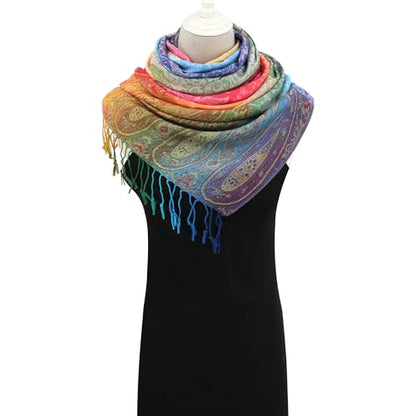 Rave Pashmina Scarf, Fashion Colorful Shawls and Wraps Soft Festival Scarves - color: A-light Purple