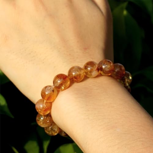 Natural Handmade Healing Chakra Bracelet - color: 10mm-Yellow Tower-FOR 7-8 INCH WRIST