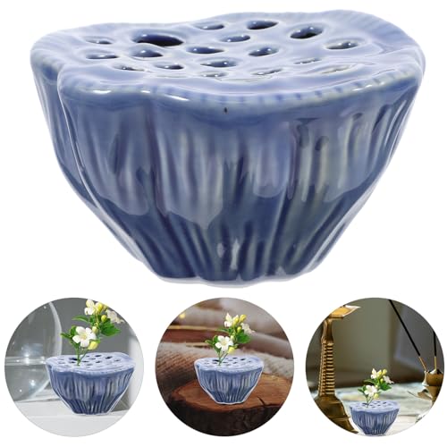 SHINEOFI Ceramic Lotus Pod Vase Small Flower Pot Table Centerpiece for Dining Room and Bookshelf Home Decor Zen Style