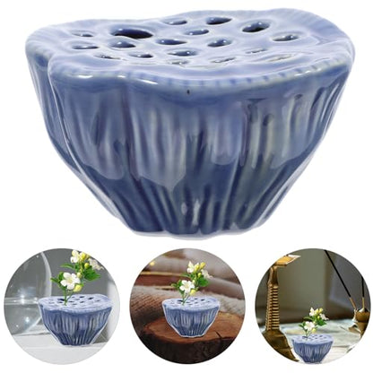 SHINEOFI Ceramic Lotus Pod Vase Small Flower Pot Table Centerpiece for Dining Room and Bookshelf Home Decor Zen Style