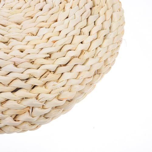 ERINGOGO Straw Weaving Meditation Cushion 30x6cm, Hand-Woven Tatami Yoga Seat Mat with Space Cotton Filling, Lightweight Worship Cushion for Home, Yoga, and Zen Practice