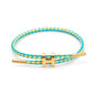 OSIRIDEH2 Bracelet with Adjustable Design Polished H Shape Buckle, Bracelets for Women, 18k Gold-plated Buckle Design Titanium Steel Wire Rope Women's Gift Jewelry - color: Yellow+Sky Blue