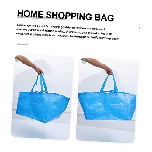 LIFKOME Portable Pp Woven Storage Bag for Household and Travel Dust Bag Lightweight Moving Organizer Space-saving Clothes Pouch for Home and Dorm Use Blue