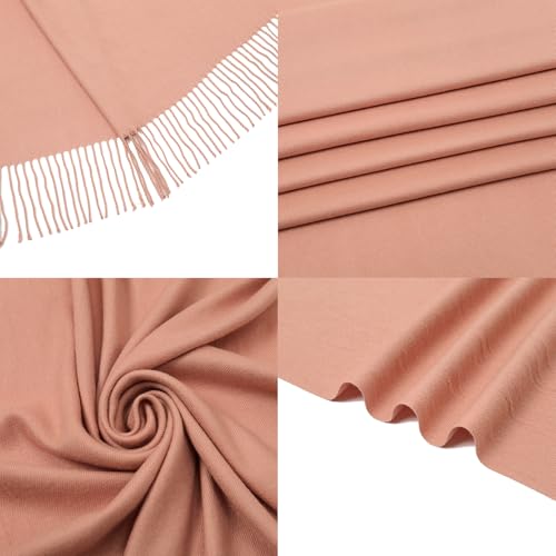 RIIQIICHY Women's Scarf Pashmina Shawls and Wraps for Evening Dress Bridesmaid Wedding Bridal Winter Warm Long Large Scarves - color: Dull Peach