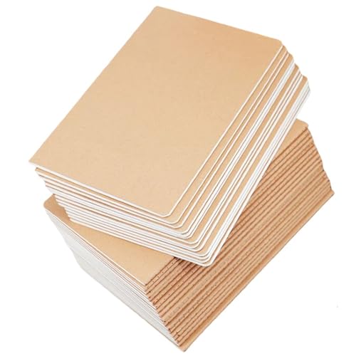 24 Pack Kraft Notebook Journals for Travelers, Students and Office, Writing Diary Subject Notebooks Planner with Thick Paper, 60 Pages, 30 Sheets, 8.3x5.5 inch, A5 Size, Travel Journal Set.(Blank)