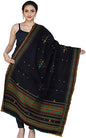 Exotic India Shawl from Kutch with Embroidered Bootis and Mirrors - Wool - color: Patriot Blue