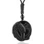 Black Obsidian Necklace Natural Crystal Amulet Protection Pendant with Adjustable Rope Lucky Talisman Necklaces Jewelry Gift for Men Women - color: Eagle