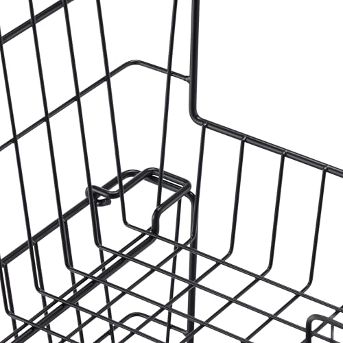 TRINITY 2-Pack Stackable Metal Wire Storage Baskets With Handles, Black, 11 Inches - color: Black, size: 11 Inches