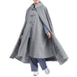 Winter Meditation Robe Hooded Trench Coat Cloak Double Layer Plush Buddhist Capes Unisex with Pockets - color: Gray, size: X-Large
