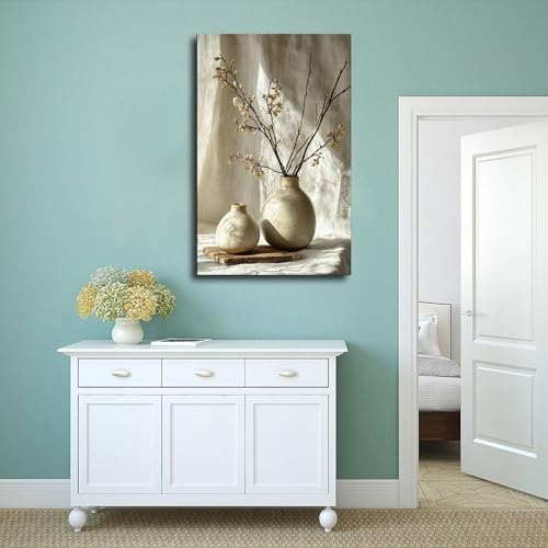 ZMLIS Neutral Zen Wall Art – Wabi-Sabi Inspired Still Life Canvas for Modern Living Room, Yoga Room Or Entryway Canvas Poster Bedroom Decor Sports Landscape Office Room Decor Gift 16x24inch(40x60cm)