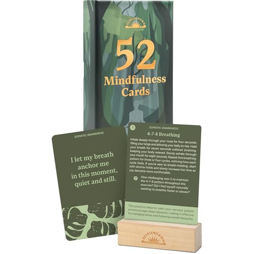 52 Mindfulness Cards – Simple Practices for Stress & Anxiety Relief, Emotional Regulation, and Mindful Living – Daily Self Care Exercises & Inspirational Affirmations for Calm, Relaxation, & Grounding