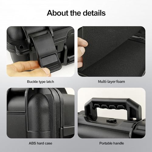 Portable Hard Case - Waterproof Carrying Case,with DIY Foam,Medium,12.8 * 11.6 * 4.7 inch - size: Medium