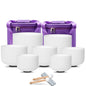 Hye-eun 432Hz White Frosted Crystal Singing Bowls Set 7-12Inch 7PCS Quartz Chakra Sound Bowls for Meditation Sound Healing Yoga Reiki with 2 Purple Carrying Bags - color: 7-12inch 432hz White 7pcs