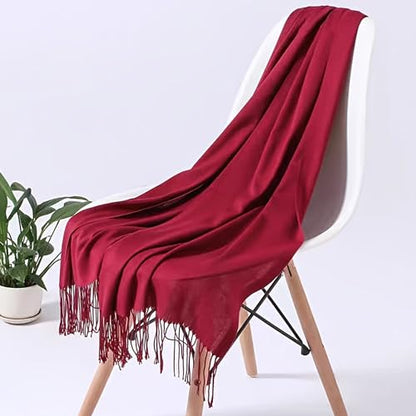 Thin Fashion Scarves for Women Spring Summer Sunprotection Lightweight Large Scarf Shawls Fall Neck Warm Wraps - color: Wine Red-thin