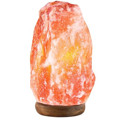 UMAID Himalayan Salt Lamp 8–10"(7–11 lb) Dimmable Pink Rock Salt Lamp with Wooden Base & Night Light Bulb, Spa Decor for Meditation Room, Massage Stones Ambiance, Desk & Bedroom,Gifts for Men & Women - style: Modern Salt Lamp