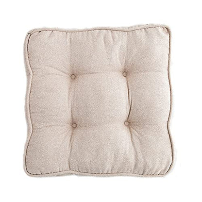 Meditation Floor Pillow,Square Seat Cushions Tufted Thicken Chair Cushion for Tatami Office Kitchen Chair Bench Sofa Seat Pad-Beige 45x45x8cm(17.7x17.7x3in) - color: Beige