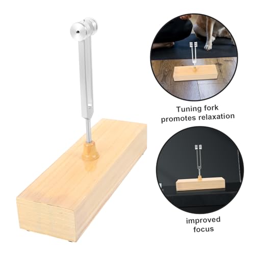 SECFOU 1 Set Tuning Fork Meditation with Wooden Voice Box Mallet Healing Tuning Forks for Stress Reduction Balance Exercises Portable Meditation Tools for Sound Therapy