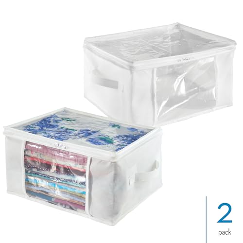 iDesign Fabric Storage Bags with Zipper, Medium, Set of 2, 16" x 12" x 8" - color: Standard