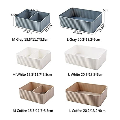 Plastic Home Office Bathroom Storage Box Grid Desktop Sundries Storage Box Makeup (Color : Coffee L) - color: Coffee L