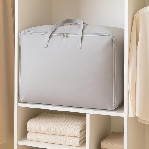 XL Large Capacity Non-Woven Fabric Storage Bag - New Packing Bag for Clothes and Quilts,Grey - color: Grey