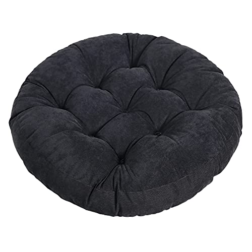 Tiita Outdoor Cushions Square Floor Pillow Thicken Tufted Seat Pad Large Floor Cushion for Yoga Meditation Living Room - color: Round|black, size: 1 Count (Pack of 1)