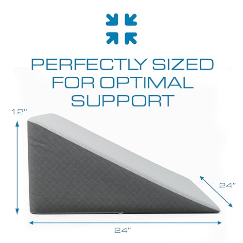 Kolbs Bed Wedge Pillow for Sleep Apnea, FSA Eligible Acid Reflux, and Back Pain Relief, with Chic Jacquard Cover - Headboard Wedges for Sleeping (Standard Wedge 12" Height) - size: Standard Wedge 12" Height