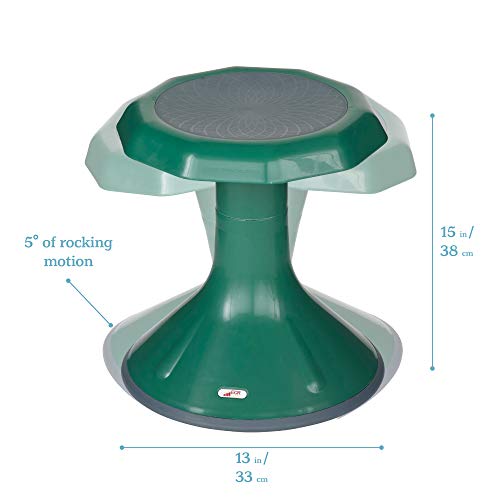 ECR4Kids ACE Active Core Engagement Wobble Stool, 15-Inch Seat Height, Flexible Seating, Green - color: Green