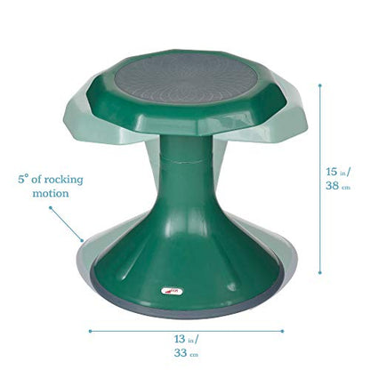 ECR4Kids ACE Active Core Engagement Wobble Stool, 15-Inch Seat Height, Flexible Seating, Green - color: Green