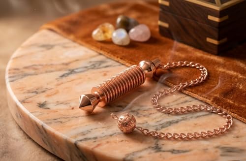 Copper Metal 16 Ring Pointed Cone Balanced Weight Healing Dowsing Divination Reiki Pendulum - color: 16 Ring Pointed Copper Metal Pendulum