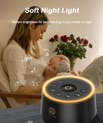 Dreamegg White Noise Machine - Sound Machine for Adult Baby Kid, Noise Machine for Sleeping with 24 Calming Sound, Ambient Nightlight, Continuous or Timer, Loud Sleep Machine for Home Nursery Office - size: Palm-sized (Standard)