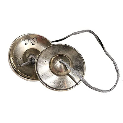 Tibetan Tingsha Bell Set - Tibetan Cymbals - for Sound Healing, Yoga, Meditation, and Mindfulness,Handmade in Nepal,Made of Bronze,Plain Pattern,6.5cm/2.6 inch - color: 10-Bronze-Plain-6.5cm
