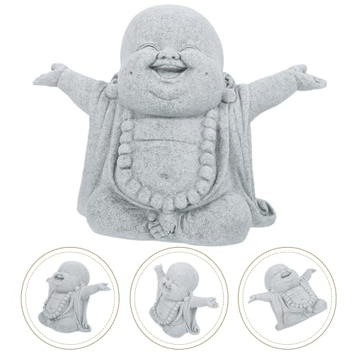 NOLITOY Small Buddha Statue, Meditating Sandstone Buddha Statues Zen Decor for Home Office Fish Tank Accessories Ornament