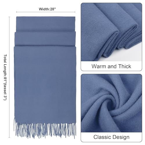 Winter Scarf for Women Pashmina Shawls and Wraps for Evening Dresses Wedding Party Bridesmaid Warm Long Scarves Shawl - color: Blue