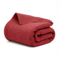 Salt Earth 100% Cotton Waffle Blanket, Queen Size 90"x92" – Lightweight All Season Throw Blanket for Couch, Bed & Bedroom, Soft Modern Cozy Cotton Blanket (Red) - color: Red, size: Queen