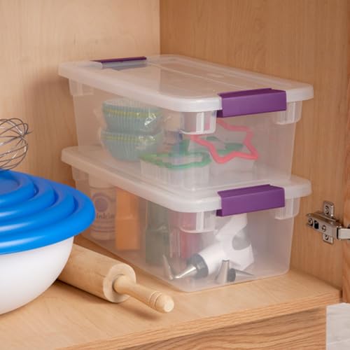Sterilite 12-Pack ClearView Latch Box, Clear Stackable Organizer Bins with Lids, 6 Qt – Small Plastic Tote Containers for Closet, Office, Bedroom, Shelving Units and Home Storage Organization - size: 12 Pack, style: 6 Quart