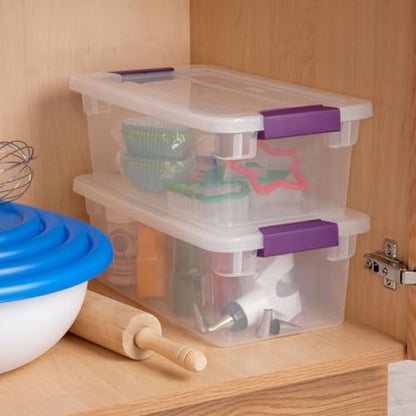 Sterilite 12-Pack ClearView Latch Box, Clear Stackable Organizer Bins with Lids, 6 Qt – Small Plastic Tote Containers for Closet, Office, Bedroom, Shelving Units and Home Storage Organization - size: 12 Pack, style: 6 Quart