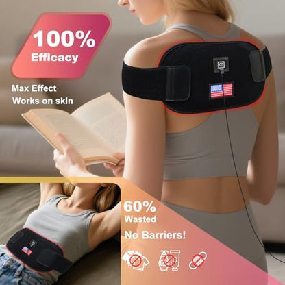 Red-Light-Therapy-for-Body,2026 Upgraded 4 Therapy Modes,30 Min Timer for Pain Relief,12.4"x 6.1"Dual Wavelength Infrared Red Light Pad for Home & Travel Use - size: 12.4" x 6.1"