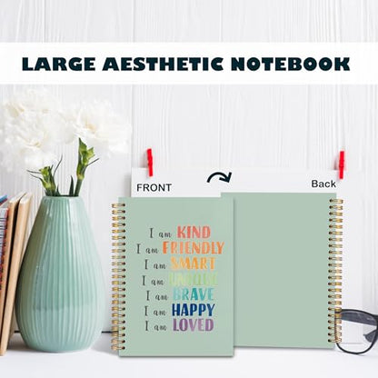 BearCake Notebook Journal, Blue Floral Notebook for Women,Journal for Women, Aesthetic Office Supplies Hardcover Spiral Notebook 5.5x8.3 635 - color: physiotherapy-cheer green
