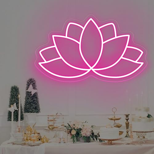 Lotus neon sign, Lotus led sign, Yoga Led Sign, Meditation Led Light, Exercise Room Wall Decor, Buddha Lotus, Pilates Studio Art Meditation Room Wall Art Yoga Lover Gift, Psychic Chakras Healing Exercise - color: Lotus
