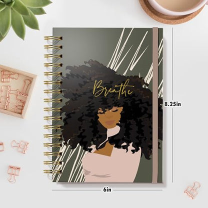Designer Greetings, Designer Papers Flex Cover Journal with Elastic Band, Curly Queen - 320 Pages (6” x 8.25”) - Back-to-School Supplies, Creative Writing, Personal Notes - style: Curly Queen