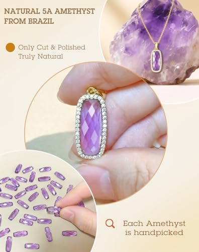 Natural Gemstone New Beginnings Birthday Graduation Gifts 925 Silver Jewelry Plated with 18K Gold Protection Necklace for Women - color: Anxiety Relief